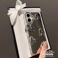 Mirror Pleated Heart-shaped Phone Case For Vivo X200 Ultra Pro Mini Y93 Y93s Y91i Y91C Y37 Pro Y37M 