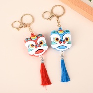 KY@ Festive Lion Dance Doll Key Chain Accessories Cartoon Lion's Head Ornament Gifts Chinese Style Lion Dance Keychain W