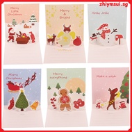 6 Sets Christmas Cards Bulk -up Decor Greeting Funny Gift Paper Merry Blessing Child zhiymsui