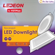 YETPlus LEDEON 4" 12W 6" 18W Glass LED Recessed Ceiling Downlight 6500K Daylight Lampu Siling 内嵌暗装筒灯