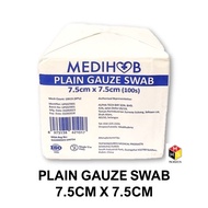 PLAIN GAUZE SWAB  (7.5CM X 7.5CM - 8 PLY) - 100s