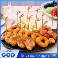 Bamboo Knot Skewer Stick Sandwich Fork Stick Cocktail Skewer 100pcs Skewer Knot Bamboo Stick Flower 