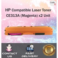 Compatible HP Toner Code 8 - CE313A x2 / CE-313A / 313A / 313 - 126A (Color/Magenta)