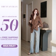 JC03 THUYVANTRAN straight-leg blue denim jeans