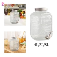[Menolana] Glass Drink Dispenser Water Dispenser Lemonade Jar with Lid Glass Beverage