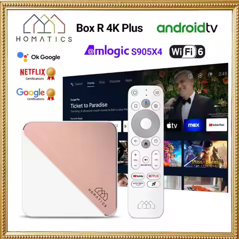 HOMATICS Box R 4K Plus TV Box AndroidTV 14 ATV Netflix Google Certified Amlogic S905X4 DTS Audio Dol