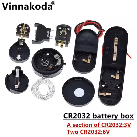 CR2032 CR2025 CR1220 button battery box with switch with cable installed one battery 3V installed 2 