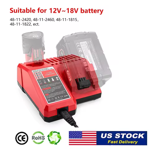 3A Fast Charger for 12V&18V Lithium Ion Battery 48-59-1812 48-11-2420 48-11-1815 48-11-1840 48-11-18
