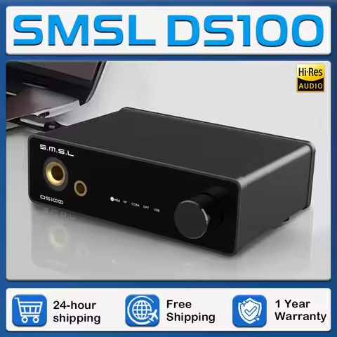 SMSL DS100 Hi-Res Audio Decoder USB MQA-CD XU316 Decktop DAC CS43131 32bit/768kHz DSD512 Optical Coa