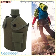 LETTER Sports Water Bottle, 1L Large Capacity Water Canteen, Durable Easy Clean With Cover Leak Proo