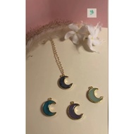 Moon necklace 14k gold plated necklace ready stock malaysia