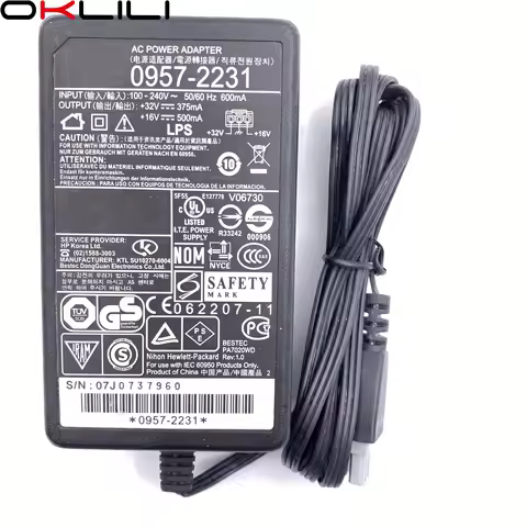 0957-2231 AC Adapter Charger Power Supply 32V 375mA 16V 500mA for HP D1420 D1430 D1460 D2430 D2460 F
