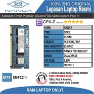 ET44 5MPC2-1 RAM MEMORY RAM Laptop NANYA PC2-300 512MB DUAL 2RX16