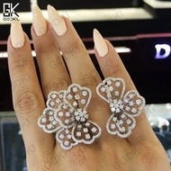 GODKI Trendy Luxury Bowknot Cubic Zircon Crystal CZ Engagement Finger Rings For Women Wedding DUBAI Bridal Ring Dropship