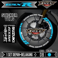 SUZUKI GSX R Rim Cutting Sticker - Motorcycle Rim Cutting Sticker List Accessories GSX R 150 Rim Tri