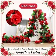 【Low price】2.3M Artificial Cherry Blossom Hanging Vine Simulation Silk flowers Wall Hanging Garland 