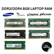 KINGSTON/ MICRON / SKHYNIX / ADATA / OTHER BRAND DDR3/DDR4 8GB LAPTOP RAM