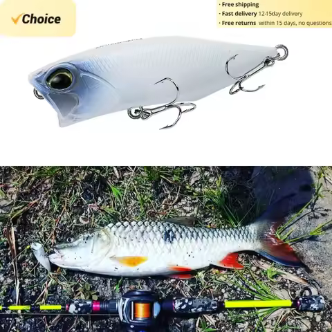 Realis Popper Fishing Lures 64mm 9g Topwater Bass Trout Pike Lure Surface Lures Artificial Wobblers 