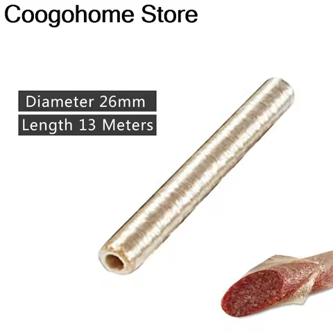 Cellulose Sausage Casing 13Mx Diameter 26mm Hala Sausage Casing Meat Filling Tool Vegan Sausages Cas