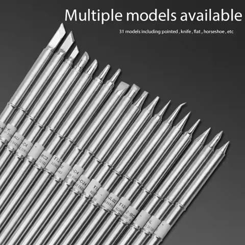 T12 Soldering Tips Replacement, Various Types T12-ILS D52 K KU I D24 BC2 C4 C1 JL02 Welding Iron Hea