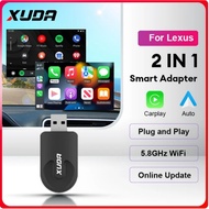 XUDA 2024 New  2in1 Wireless Android Auto Adapter Carplay Wireless 5G Wif & Bluetooth 5 For Lexus ES