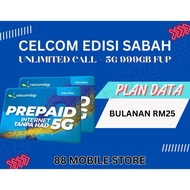 CELCOM SIMCARD PREPAID EDISI SABAH UNLIMITED CALL PLAN 999GB 5G