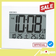 【Direct From Japan】Seiko Clock Alarm Clock Electric Wave Digital Hanging Calendar Temperature Humidity Display Large Screen White Pearl SQ770W SEIKO