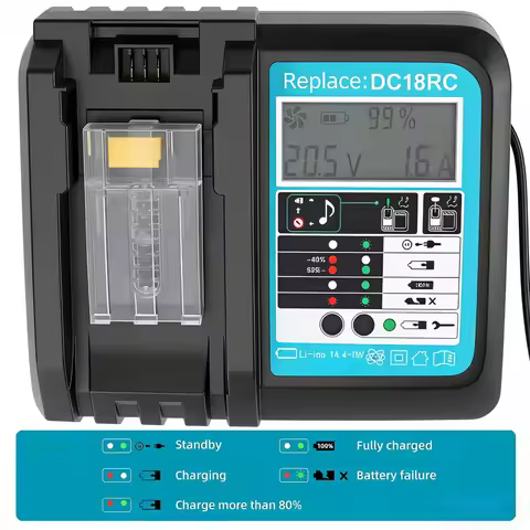 Aleaivy DC18RC 3A Fast Charger for 18V 14.4V Li-ion Battery BL1860B BL1850B BL1840B BL1440B Power To