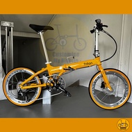 Fnhon Blast 20” • 10 Speeds Shimano • Litepro Silverock • Folding Foldable Foldie Fold Bicycle Bike • Mango Yellow • 406 tyres 20” inches • Velocity Crius Master Gust Tornado Bifold Dahon Tern • Customise My Bicycle •