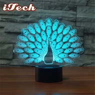 Peacock decoration light For Deepavali Colorful Touch LED Vision Lights, Gift Decoration Atmosphere Table Lamp light decoration for house