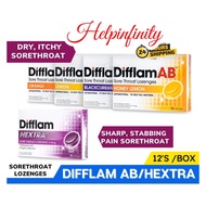 Difflam AB lozenges / Difflam Hextra Lozenges 12s to Relieve Dry Itchy Sore Throat