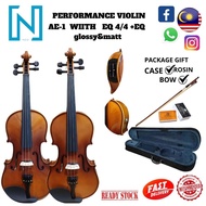 VIOLIN AE1 4/4 SIZE with EQ PICKUP +  Bow + Rosin + Violin Bag