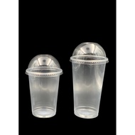 EC 22oz/ECA16S PP Clear Cup with Flat Lid 100sets/E22oz/16oz Disposable Plastic Cup/Plain cup with D
