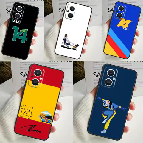 F1 Racing Fernando Alonso 14 Case For OPPO Reno 8T 4Z 5Z 8 10 11 Pro 4 5 6 7 Lite OPPO Find X6 Pro X