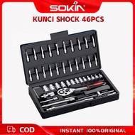 SOKIN Tools shock Wrench set 46Pcs Socket Wrench 1/ 4Pcs Motor Complete Socket Tool Drive Socket Rat