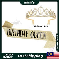Miniis Birthday Queen 18th/21st/30th Birthday Sash Birthday Party Supplies and Decorations