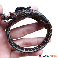 Gelang Bahar Merah Naga / Gelang Akar Bahar Ukiran Naga