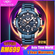 [Original] Balmer 8121G BRG-5 Chronograph Sapphire Men Watch with Blue Dial Blue Stainless Steel