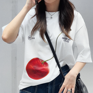 DOWNTOWN.TH - Cherry Not Bully Oversized T-Shirt - เสื้อยืดโอเว่อไซส์ลายเชอร์รี่ Cherry Not Bully