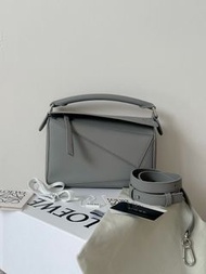 LOEWE Puzzle Edge 單肩包斜挎包 珍珠灰 小號