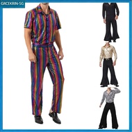 【库存】 70s Disco Costume Cosplay Costumes Vintage Men Music Party Outfits