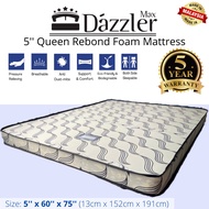 [FREE Pillow + Penang Free Delivery] Dazzler Max 5 Inch Queen Rebond Foam Mattress Bed Tilam