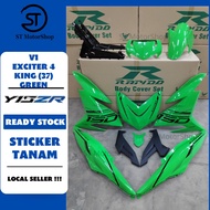 YAMAHA Y15 Y15ZR V1/V2 EXCITER 4 KING (37) GREEN COVER SET (STICKER TANAM) RAPIDO NEW ACCESSORY AKSE