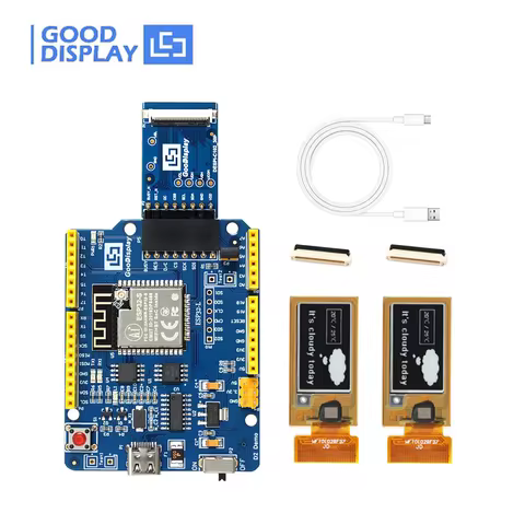 ESP32 Platform Flexible Epaper 1.02 Inch E-Ink Small Display Screen, 2pcs GDEW0102I4FC with ESP32 De