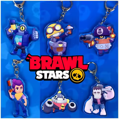 5cm Hot Anime The Brawl Stars Cute Keychain Cartoon Keyring Bag Tag Accessories Trendy Gifts