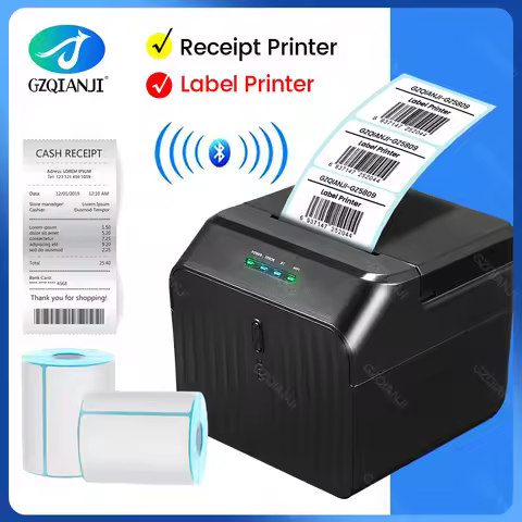 GZQIANJI Mini Desktop Pos Label Receipt Thermal Printer 2inch Bluetooth Impressora Express Barcode п