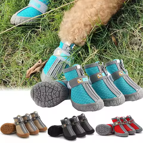 Dog Shoes Non-Slip Soles Thick Plush Protection Paw Pet Shoes Warm For Dog Non-Slip Dog Shoes Breath
