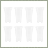 (QJWR) 5 Inch 8Pcs Clear Flower Pot Planter Plastic Orchid Pot with Holes Tall Plant Pots for Home F