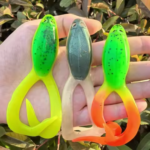 3PCS 17g 12cm Soft Frog Fishing Lures Frog-Like Stance Lure PVC Big Frog Bait Jigging Lure Fishing S
