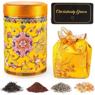 Balang Teh Seramik Cina Kuning Honitra dengan Penutup, Balang Mini 40ML Hadiah Pemindahan Rumah Come